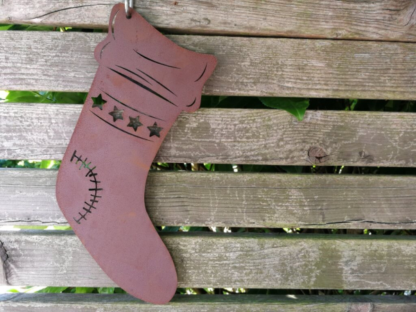 Edelrost Weihnachtssocke neutral