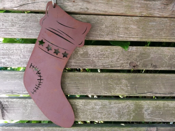 Edelrost Weihnachtssocke neutral