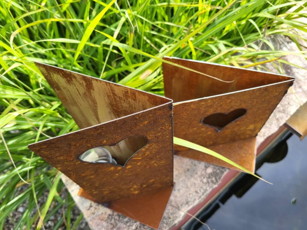 Windlicht Aufsteller Karte mit Herz, klein, inkl. Glas