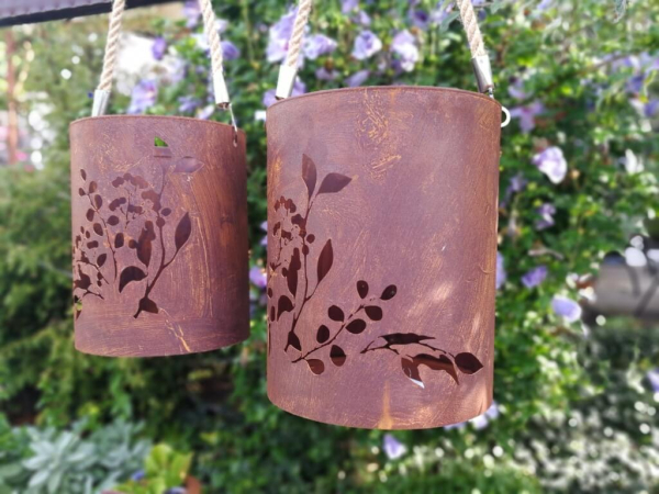 Edelrost Windlicht Wiesenblumen Brinja