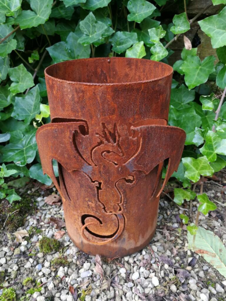 Edelrost Windlicht Drache