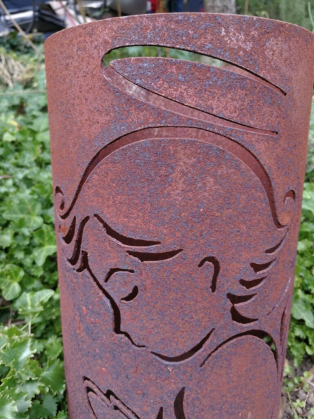 Edelrost Windlicht Engel