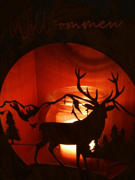 Edelrost Windlicht Forestis, Willkommen