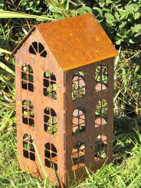 Edelrost Windlicht Haus, 3 Größen