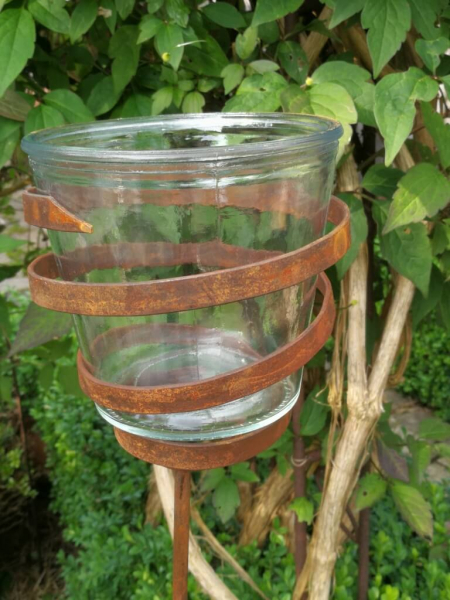 Edelrost Gartenstecker Windlicht Nebida