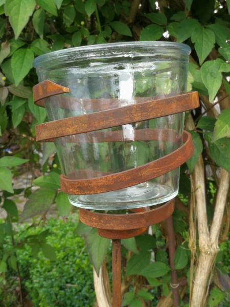 Edelrost Gartenstecker Windlicht Nebida