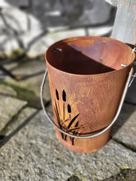 Edelrost Windlicht Schilf