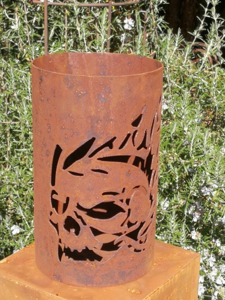 Edelrost Windlicht Skull