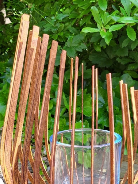 Edelrost Windlicht/Übertopf Stripe