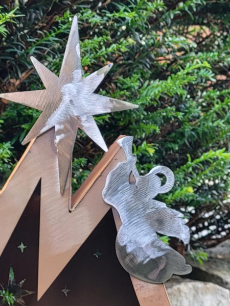 Edelrost Windlicht heilige Familie