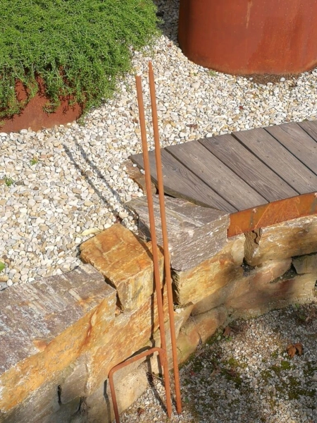 Edelrost Windrad Blumenwiese, doppelt