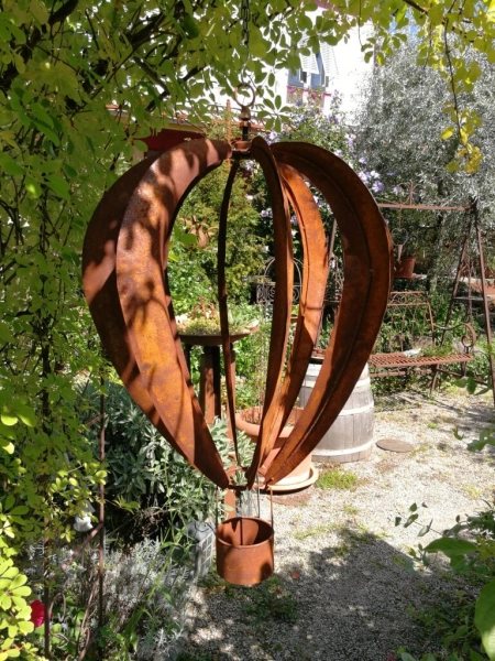 Edelrost Windrad Heißluftballon