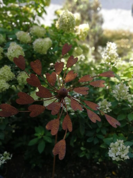 Edelrost Windrad Herzen, einfach