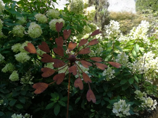 Edelrost Windrad Herzen, einfach