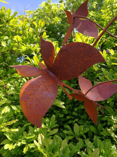 Edelrost Windrad Schmetterlinge, 80 cm
