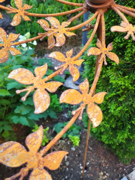 Edelrost Windrad Schmetterlinge, einfach