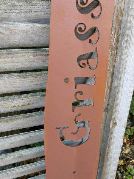 Edelrost Zaunlatte Griass di