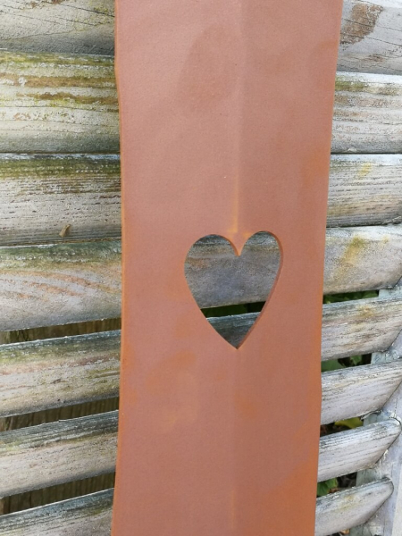Edelrost Zaunlatte Herz