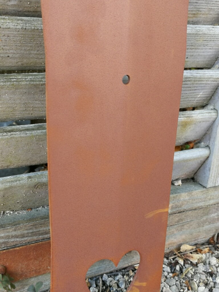 Edelrost Zaunlatte Herz