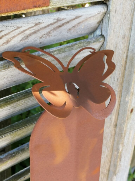 Edelrost Zaunlatte Schmetterling
