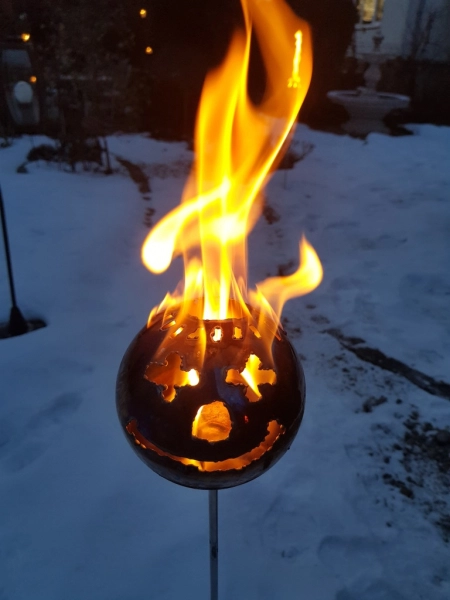 Edelstahl Gartenstecker Feuerfratze Clown