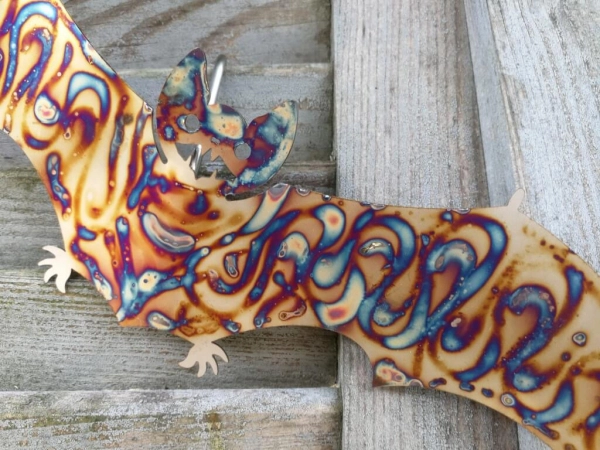 Edelstahl Fledermaus zum Hängen
