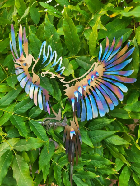 Edelstahl Kakadu am Stab