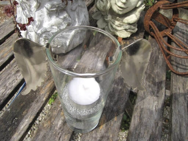 Shabby Chic Engelsflügel für Windlichter, 2 Größen