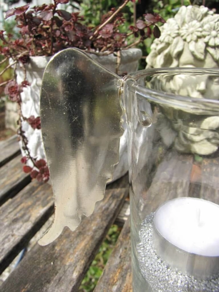 Shabby Chic Engelsflügel für Windlichter, 2 Größen