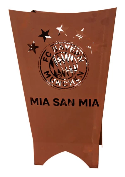 FC Bayern Edelrost Feuerkorb Mia san Mia