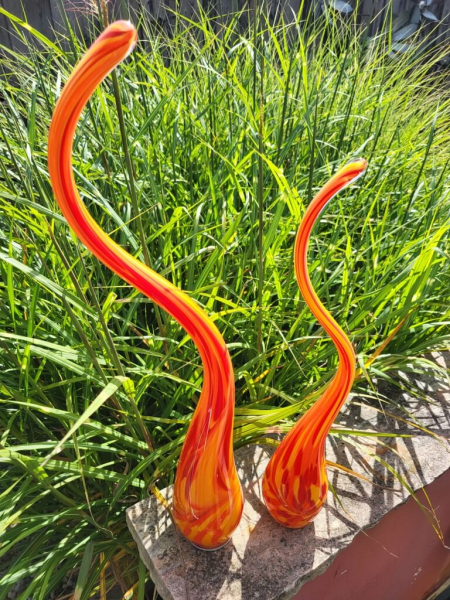Glasflamme Red, zum Stecken
