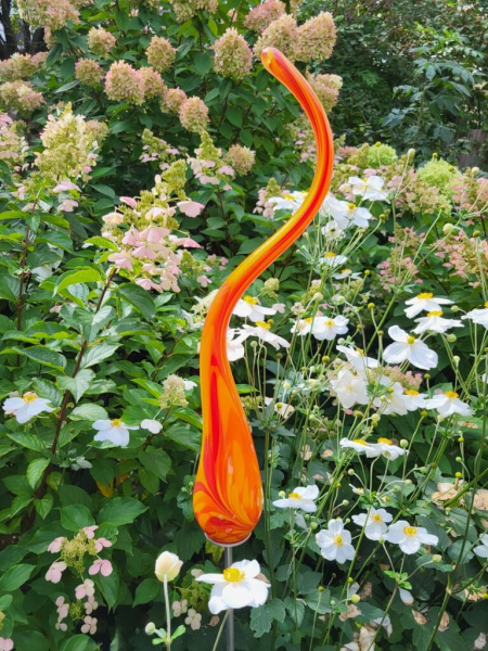 Glasflamme Red, zum Stecken