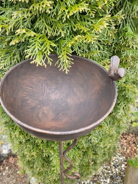 Gartenstecker Schale mit Ranke, dunkelbraun