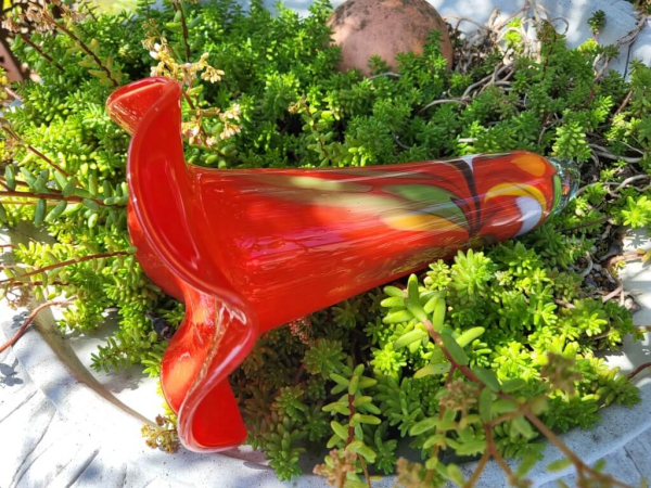 Glas Glockenblume Rot, zum Stecken