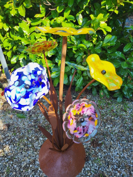 Edelrost Glasblume Farbentraum