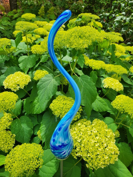Glasflamme Azur, zum Stecken
