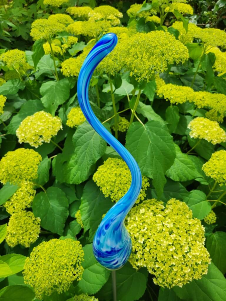 Glasflamme Azur, zum Stecken