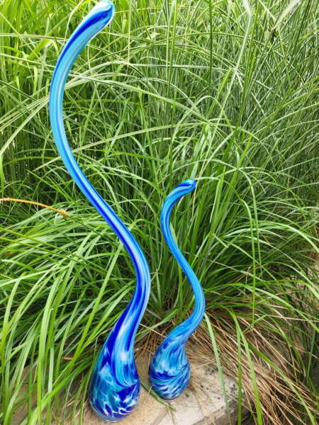 Glasflamme Azur, zum Stecken