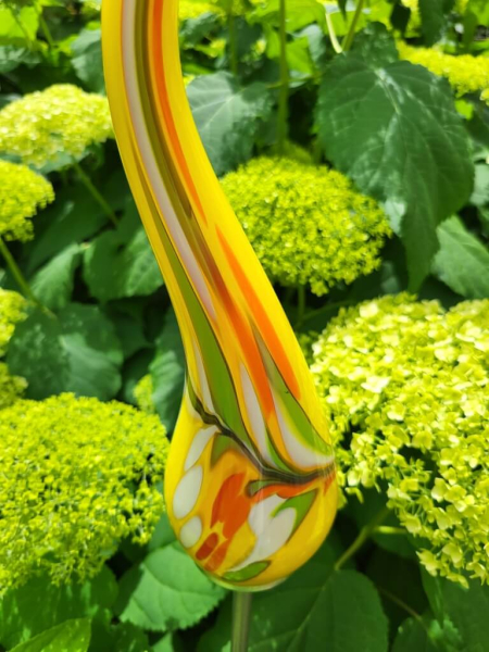 Glasflamme gelb, zum Stecken