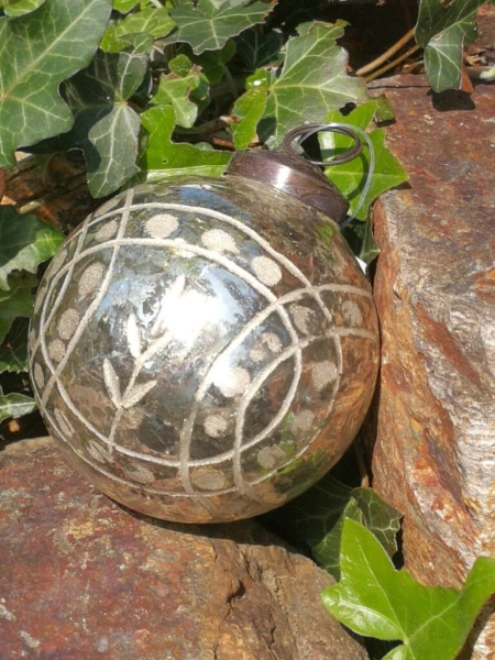 Christbaumkugel Orani, antiksilber