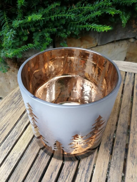 Glaswindlicht Hirsche, weissbraun