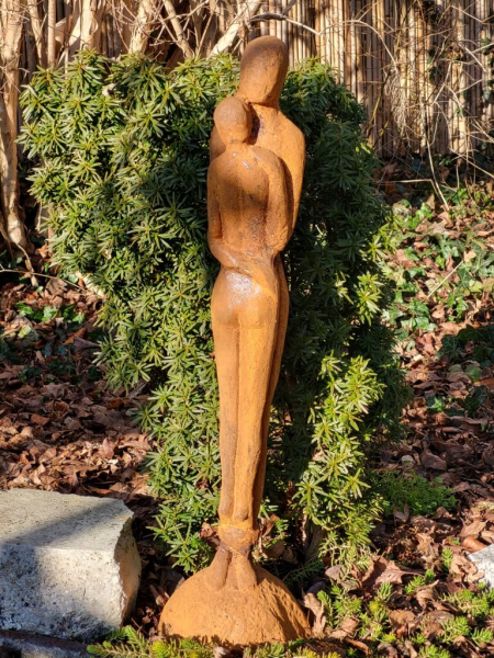 Gusseisen Skulptur Liebespaar, modern