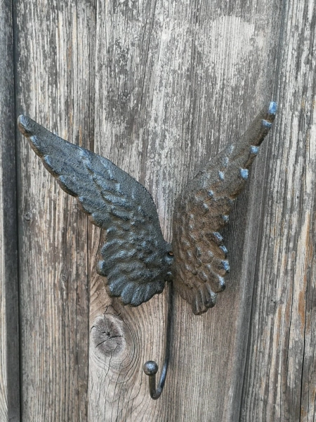 Wandhaken Engelsflügel aus Gusseisen