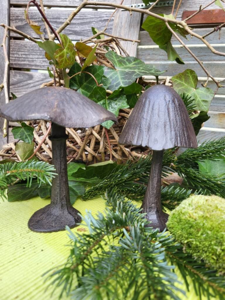 Gusseisen Pilz zum Stellen, flacher Hut