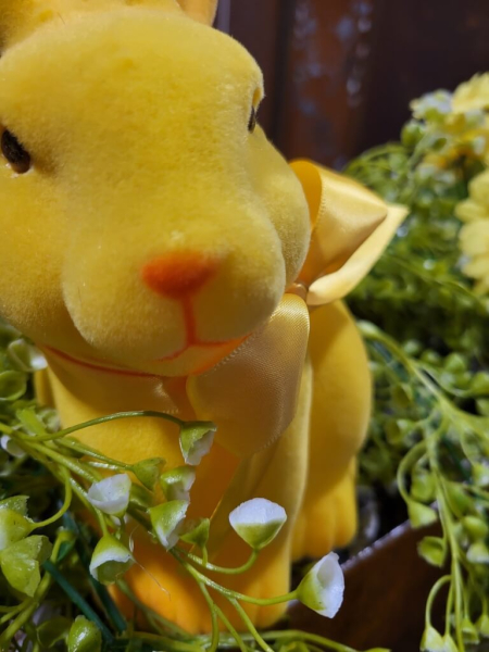 Dekohase Gelb, beflockt, klein