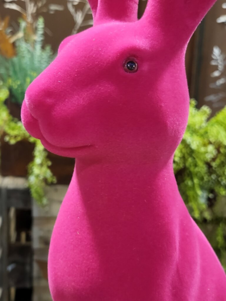 Dekohase Pink, beflockt, groß