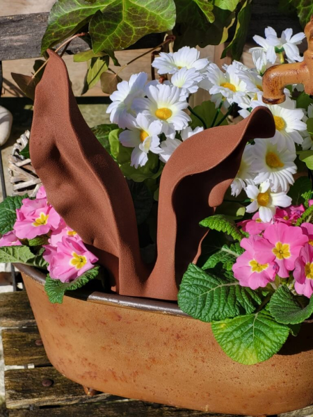 Kunststoff Hasenohren Rostoptik, zum Stellen