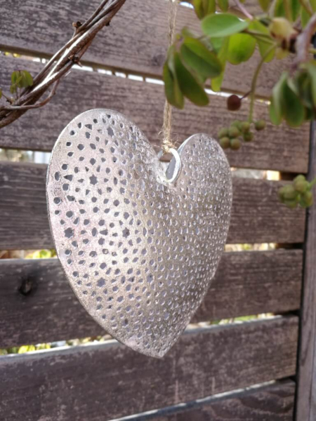 Edelrost Gartenschild Herz-Zuhause