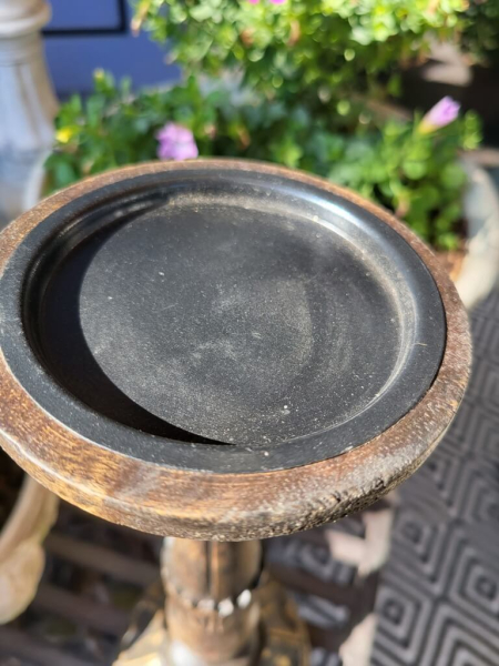 Holz Kerzenleuchter, schwarz-gold 30 cm
