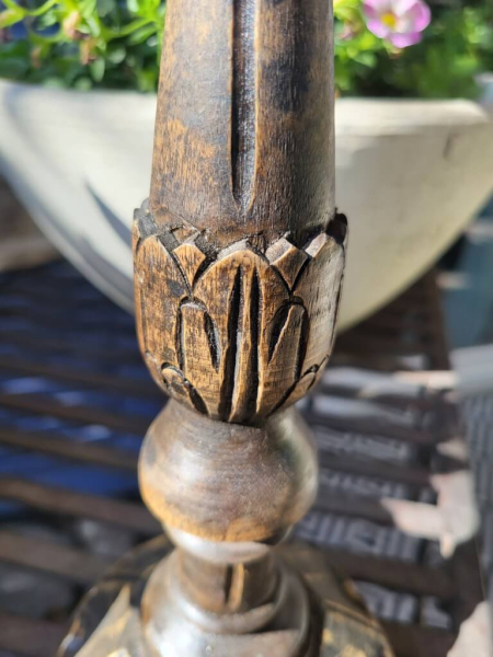 Holz Kerzenleuchter, schwarz-gold 30 cm